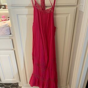 Fuchsia  Sleeveless Maxi Dress